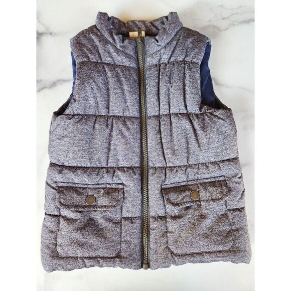 Rorie Whelan 4t grey puffer vest sleeveless outerwear zip up winter fall gear - Picture 1 of 6